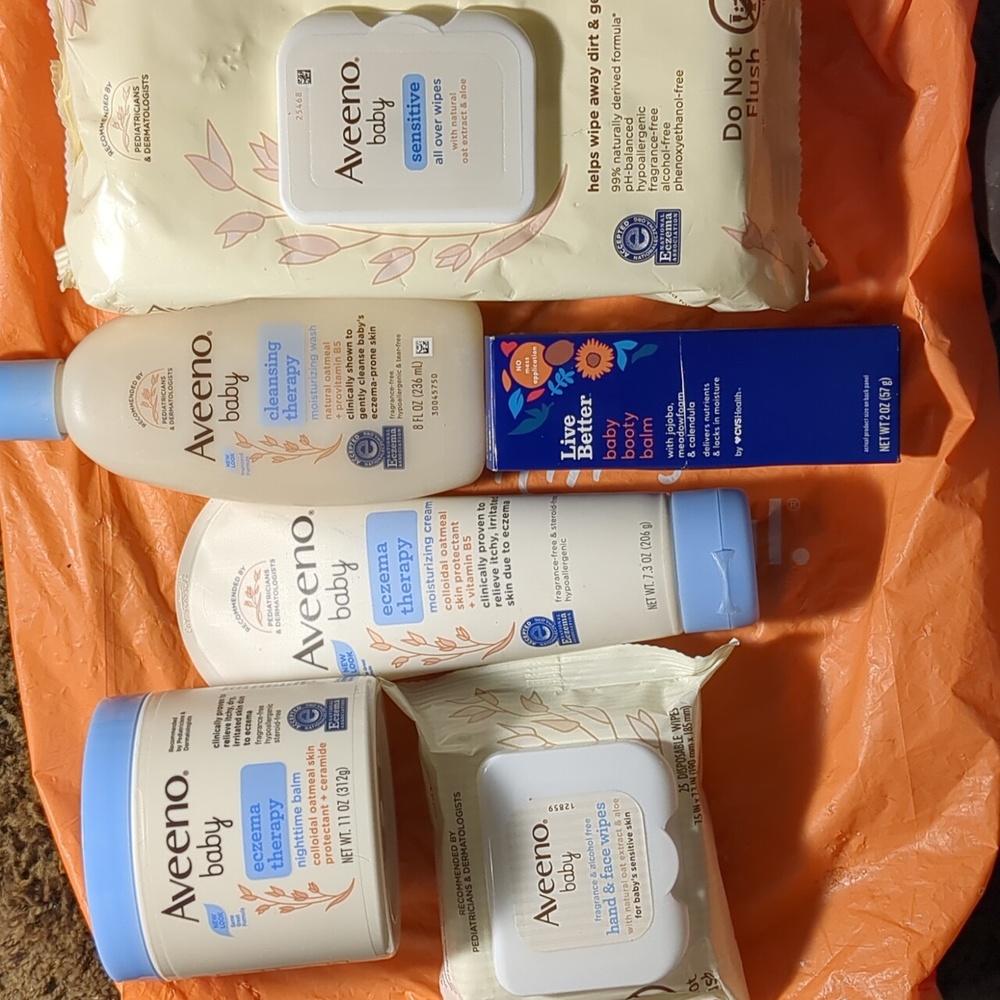 (5) AVEENO BABY ECZEMA THERAPY + Free Baby Booty Balm